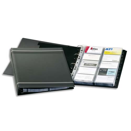 CLASSEUR À ANNEAUX POUR CARTES DE VISITE VISIFIX, A4