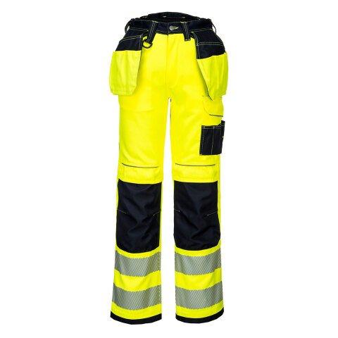 PORTWEST T501 PANTALON HV PW3 POCHES FLOTTANTES JAUNE/NOIR - TAILLE 30 - STANDARD