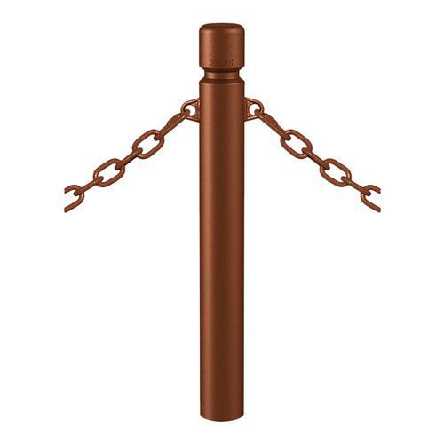 POTELET AGGLO Ø102 MM CHAINES 2 ANNEAUX - ZINC ASPECT CORTEN - PROCITY