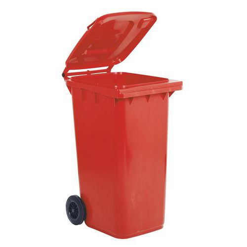 POUBELLE 120L ROUGE FULL COLOR - MANUTAN