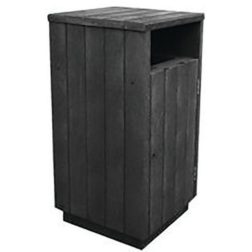 POUBELLE D'EXTÉRIEUR EQUILIBRE 130 L PROTÈGE PLUIE ET PORTE SAC NOIR - ESPACE URBAIN