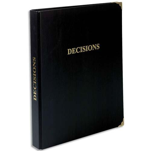 RELIURE REGISTRE 32X26CM 4 ANNEAUX AVEC RECHARGES DE 100 FEUILLETS - REGISTRE DES DÉCISIONS - NOIR