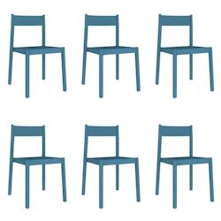 Resol garbar DANNA Chaise Intérieur, Extérieur Set 6 Bleu Rétro - bleu plastique 21279_0