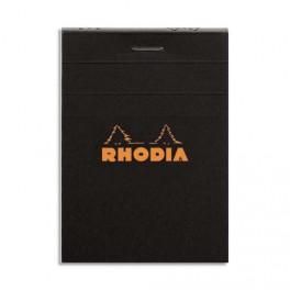 RHODIA BLOC DE DIRECTION COUVERTURE NOIRE 80 FEUILLES (160 PAGES) FORMAT A8 RÉGLURE 5X5