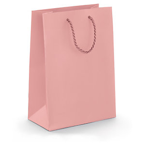 SAC PELLICULÉ MAT ROSE À POIGNÉES CORDELIÈRES 19 X 27 X 10 CM