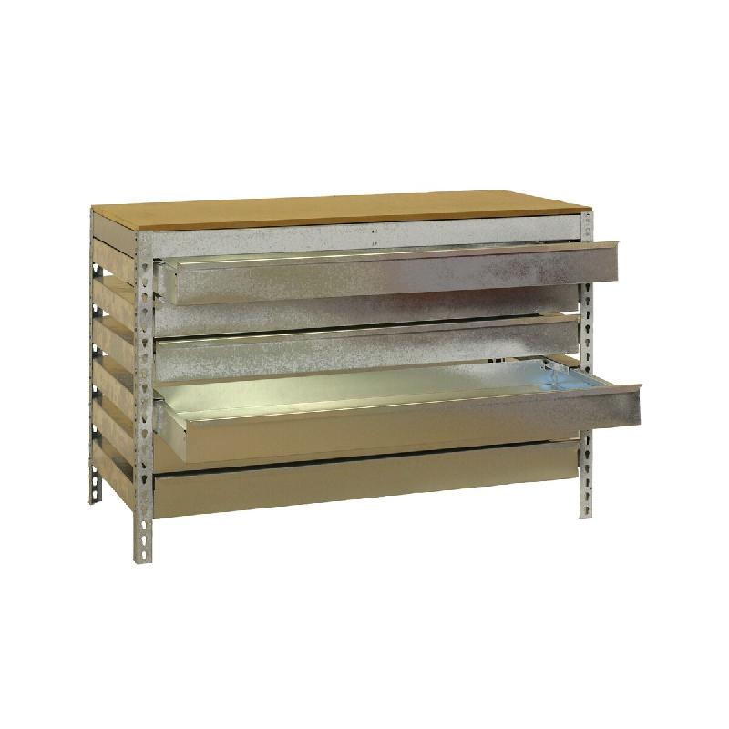SimonRack Établi d’atelier avec tiroirs, 1210x760 mm, 6 tiroirs, Charge 600 kg, Galvanisé - BT-5 - argenté métal 8435104932919_0
