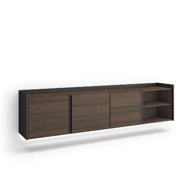 SKRAUT HOME Meuble TV, Banc Télé, 207x50x35 cm, Pour les TV jusqu'à 80