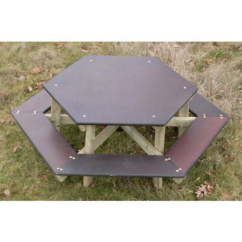 TABLE-BANC HEXAGONALE ENFANTS HT D'ASSISE 45 CM
