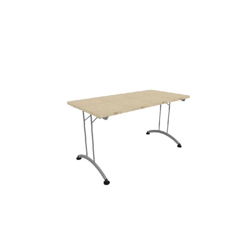 TABLE PLIANTE 160 CM X 80 CM - PLATEAU CHENE - PIEDS METAL ALUMINIUM
