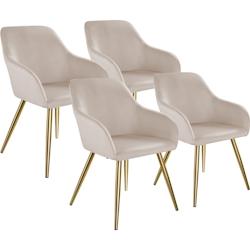 TecTake GmbH tectake Chaise MARILYN Effet velours style scandinave  taupe/or - 406116 - marron mousse 406116_0