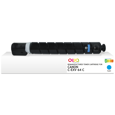 TONER REMANUFACTURÉ OWA - STANDARD - CYAN - POUR CANON C-EXV64C