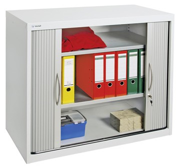 Armoire d'atelier monobloc à rideau avec 2 tablettes - H900xL1000xP500mm - Référence 7923007_0