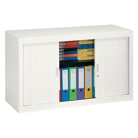 ARMOIRE MÉTAL À RIDEAUX DÉMONTABLE CLASSIQUE H 70 X L 120 CM CORPS BLANC / RIDEAUX BLANC