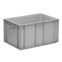 Bac gerbable recyclé Europe 600x400x220mm - Polypropylène gris - Ergonomique - 39L - 4 poignées intégrées - BPE009_0