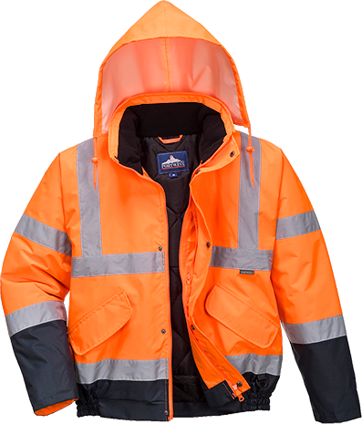 Blouson hv bicolore orange marine s266, m_0