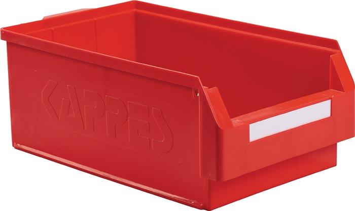 Boîte de rangement à ouverture frontale - L500 x l300 x H200 mm - PE rouge - RASTERPLAN - résistante et compatible alimentaire_0