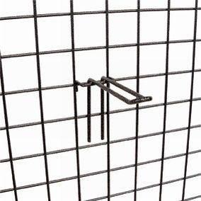 Broche double fil L20cm pour grille - gris martelé - acier - paquet de 20_0