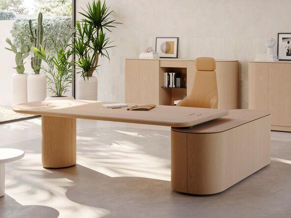 Bureau d'exception Dea sur crédence en placage de bois_0
