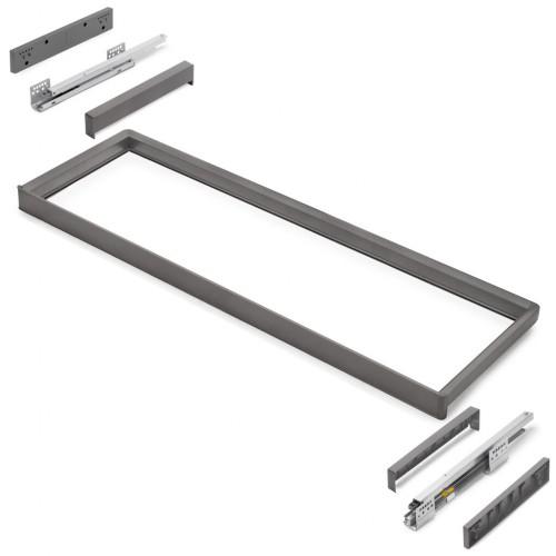 CADRE AVEC GLISSIÈRES SORTIE TOTALE POUR ARMOIRE QUARTZ - TITANE - 1062 - 1088 MM EMUCA