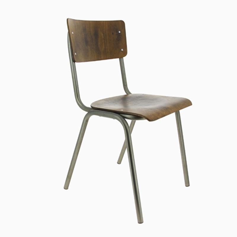 Chaise de restaurant vintage marron -_0