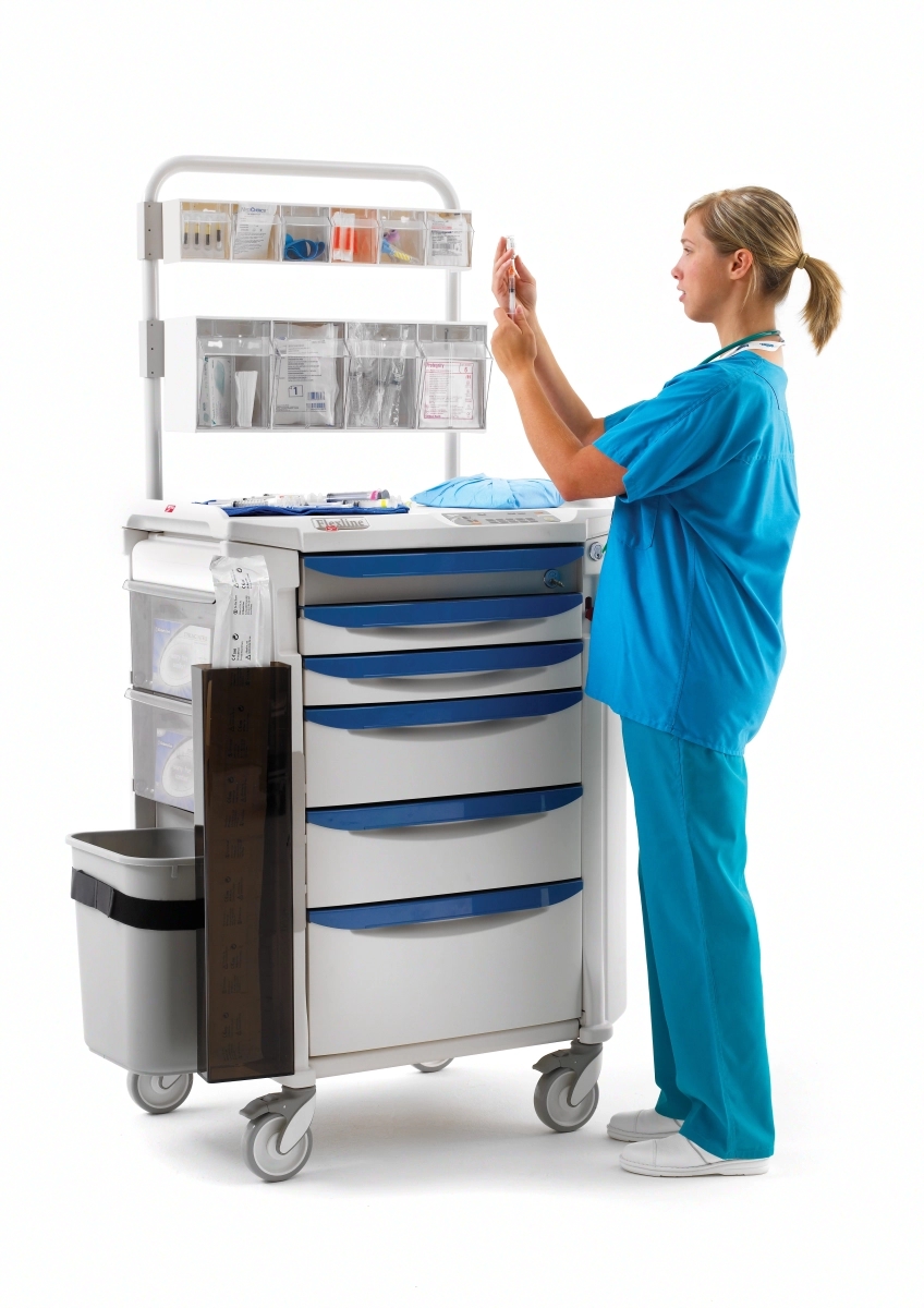 Chariot d'anesthésie FLEXLINE - durable, résistant aux infections et ergonomique, pour un environnement clinique propre_0