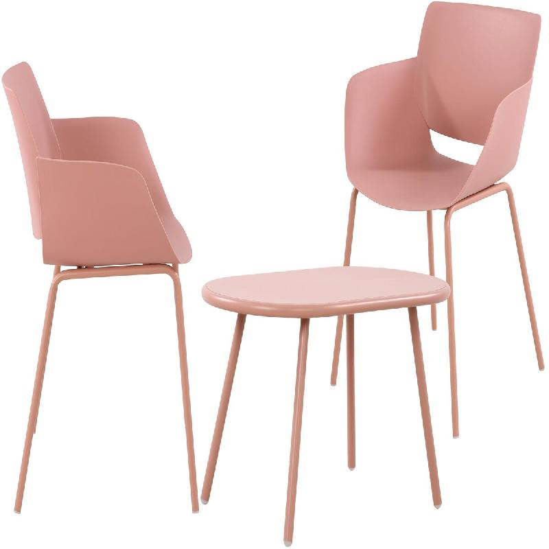 CLP Groupe de sièges Velvena Rose/2 chaises - violet plastique 326206_0