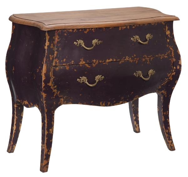 COMMODE LOUIS XV 90 CM COULEUR PRUNE