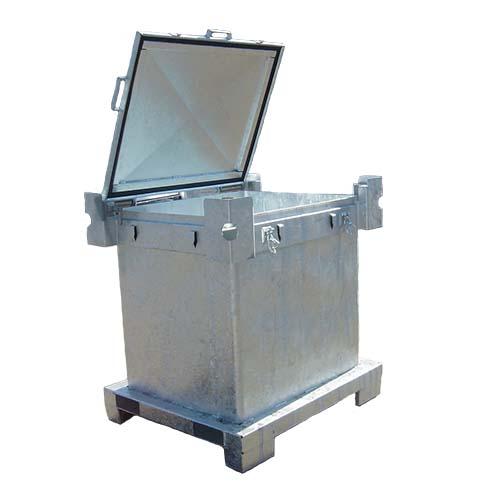 Container acier renforcé et sécurisé pour piles lithium - GRV 600L - Conforme ADR et DIN 30741.I_0