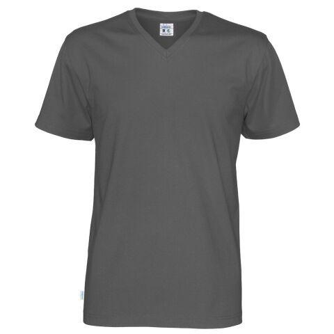 COTTOVER T-SHIRT MANCHES COURTES COL V HOMME - CERTIFIÉ GOTS ANTHRACITE - TAILLE L
