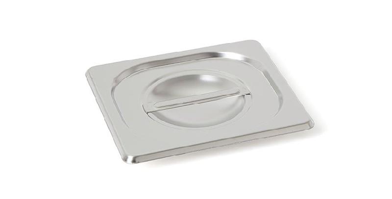 COUVERCLE STANDARD GN 1/6 RIEBER EN ACIER INOXYDABLE AVEC POIGNÉE ENCASTRÉE, MOD. 161