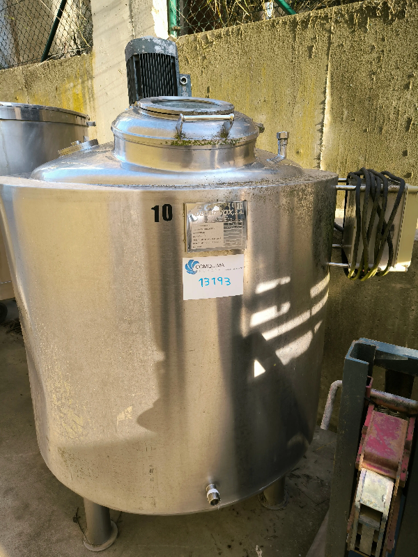 Cuve de 1000 litres en acier inoxydable 316 avec agitateur, double enveloppe et scellée hermétiquement à chaud - référence : c13193_0