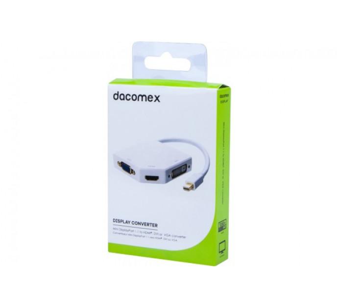 Dacomex convertisseur mini DisplayPort 1.1 vers HDMI, DVI ou VGA - Compact - Résolution Full HD 1920x1200 - Réf. 199045_0