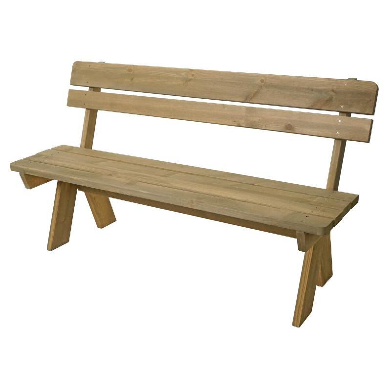 Décoshop26 - Banc de jardin avec dossier en bois massif 3 places 148 cm finition naturelle 04_0010262 - Bois massif 3000267944441_0