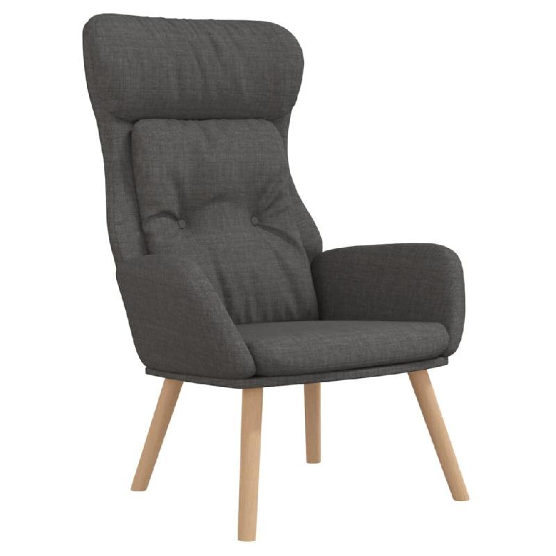 Décoshop26 - Fauteuil lounge chaise de canapé design moderne en tissu gris foncé DEC026688 - gris 3000255954261_0