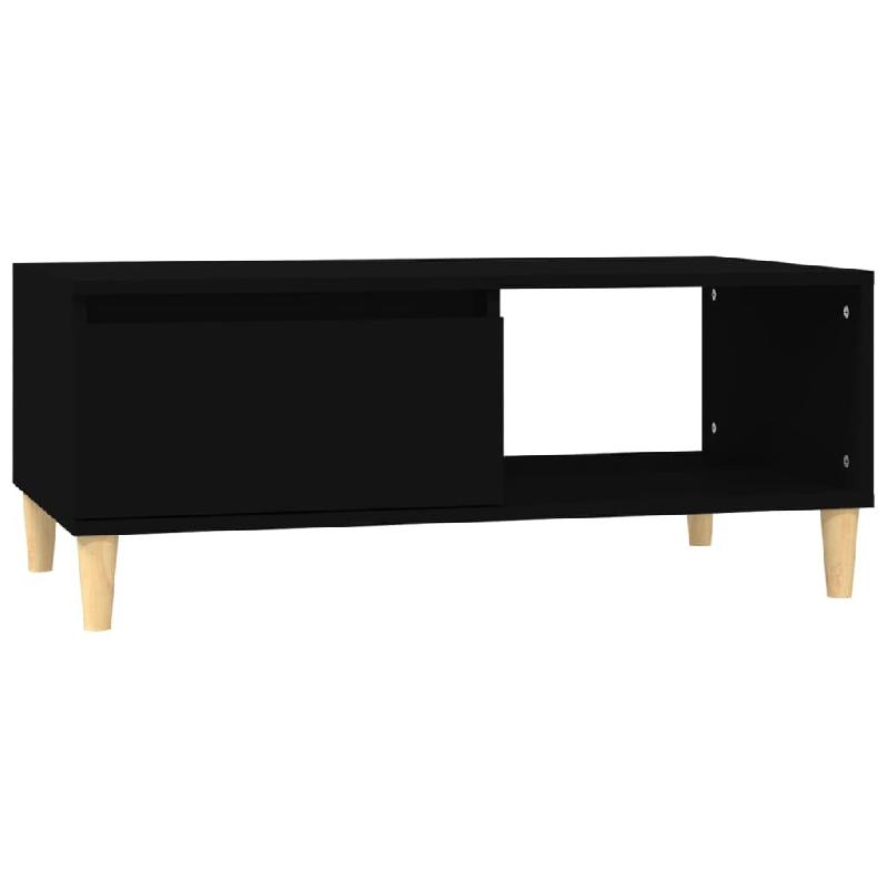 Décoshop26 - Table basse avec tiroir design moderne 90 x 50 x 36,5 cm bois d'ingénierie noir DEC039823 - noir Bois massif 3000264605598_0