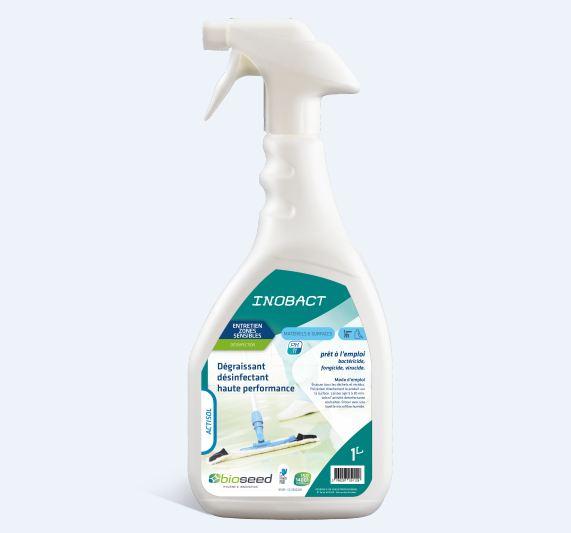 Inobact desinfectant degraissant multi-usage  non parfume 1l spray prêt a l'emploi - b013_0