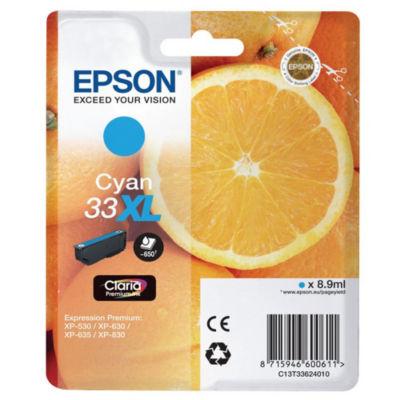 Epson 33XL 'Oranges' Cartouche d'encre originale grande capacité Claria Premium (C13T33624012) - Cyan_0