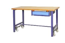 ETABLI MOBILE 1 TIROIR L = 1500 MM BLEU PIGEON/ BLEU CLAIR - MANUTAN COLLECTIVITÉS