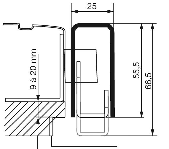 GÂCHE EN APPLIQUE À RECOUVREMENT RÉGLABLE 9 À 20MM POUR CARÉNÉES EXCLUSIVE GAUCHE MARRON - VACHETTE - 14779000