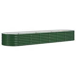 Helloshop26 - Jardinière bac lit surélevé plantes fleurs terrasse jardin de jardin acier enduit de poudre 296 x 80 x 36 cm vert 02_0039623 - 300021_0