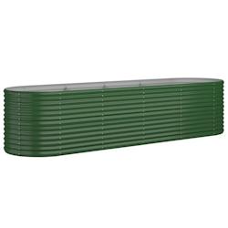 Helloshop26 - Jardinière bac lit surélevé plantes fleurs terrasse jardin de jardin acier enduit de poudre 296 x 80 x 68 cm vert 02_0039626 - 300021_0