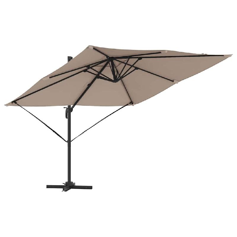 Helloshop26 - Parasol cantilever rectangulaire 286 x 284 x 265 cm inclinable durable design moderne en aluminium taupe - aluminium 3000240733406_0