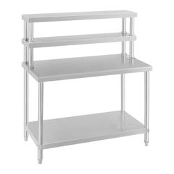 Helloshop26 - Set table acier inoxydable avec étagère amovible 120 x 70 cm professionnel 14_0005148 - 3000229531535_0