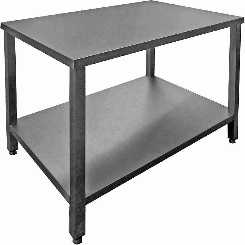 ITALCONCEPT L2G Table Inox 304 Soudee Centrale Avec Etagere, 850 x 600 x 1200mm - 3616350004758_0