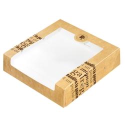 Boîte pâtissière décor Saveurs Nature 230x230x55mm x 250 JORIDEAL - marron en carton 3519400623155_0