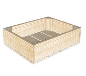 Caisse en bois L1 - Simply a Box - L36 x H10 x P27 cm - fabriquée en France - bois brut ou 6 coloris lasure à l'eau_0
