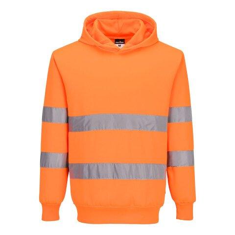 LOT DE 2 - PORTWEST ES304 ES1 ESSENTIAL SWEATSHIRT À CAPUCHE HAUTE VISIBILITÉ ORANGE - TAILLE L