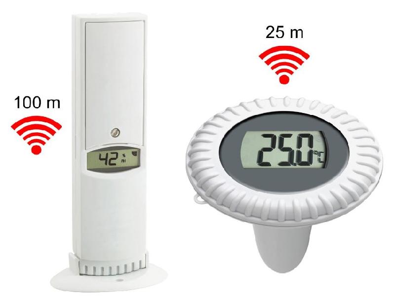 Météo connectée appli android/ios - emetteur thermomètre / hygromètre ambiant + emetteur thermomètre de piscine #3332t_0