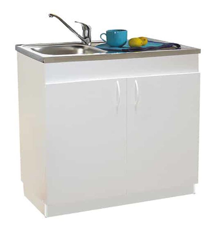 Meuble sous-évier mélaminé sim'hydro 2 portes 1000x600mm - néova - s12n42100h - 761794_0