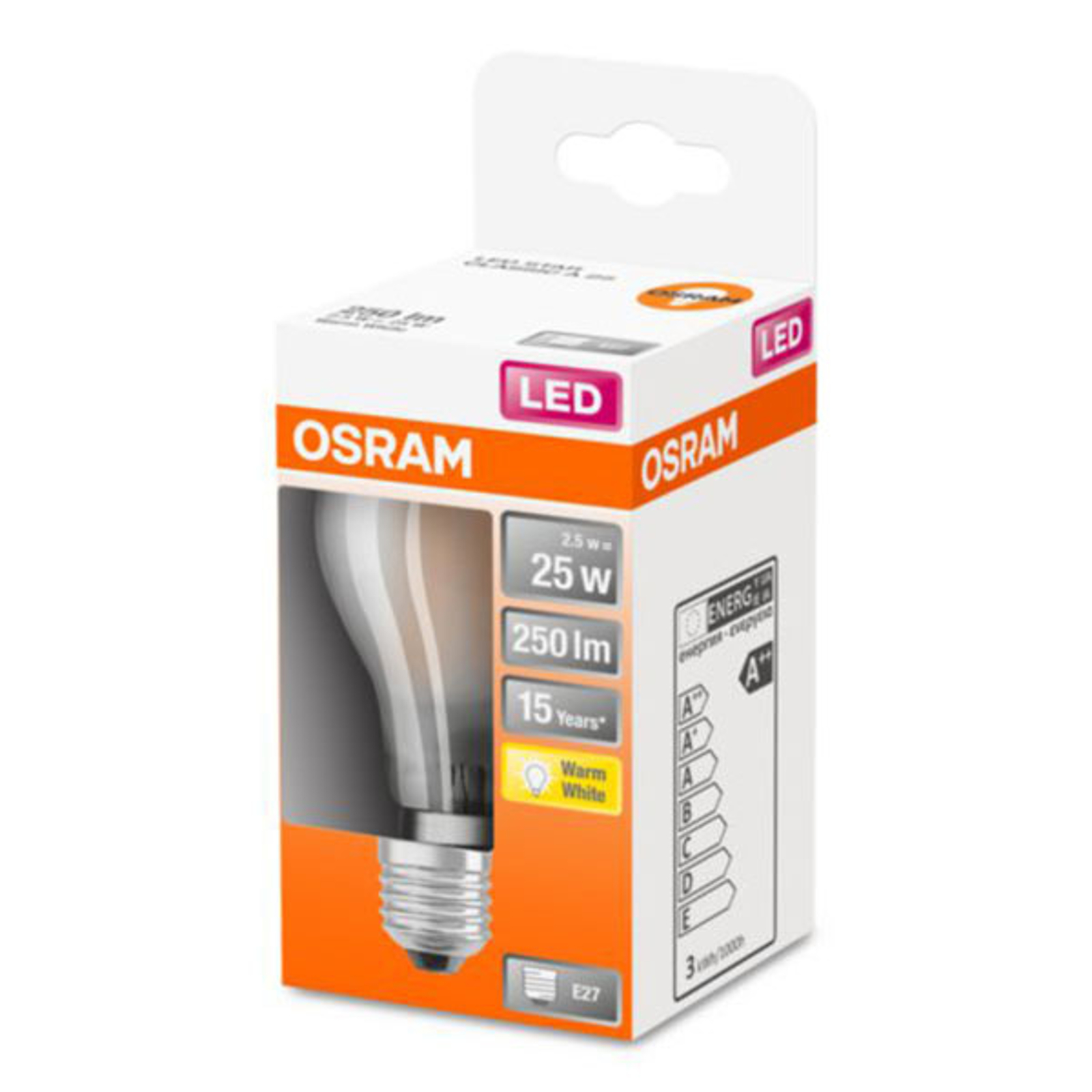 OSRAM CLASSIC A AMPOULE LED E27 2,5W 2.700K MATE
